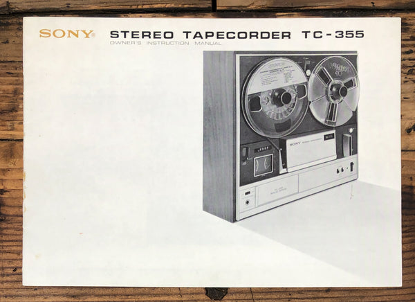 Sony TC-355 Reel to Reel  Owner / User Manual *Original*