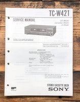 Sony TC-W421 Cassette  Service Manual *Original*