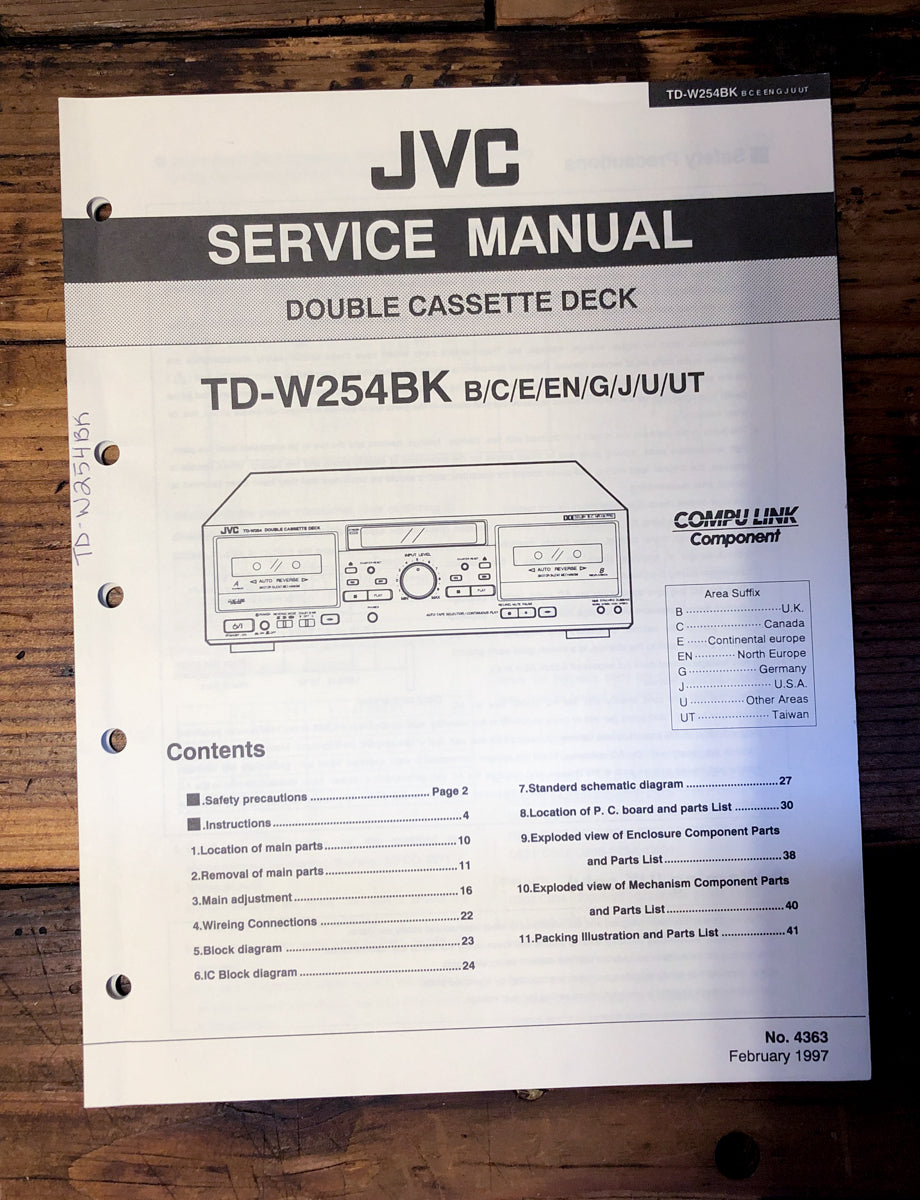 JVC TD-W254   Service Manual *Original*