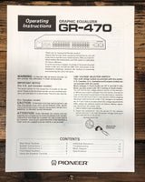 Pioneer GR-470 Equalizer Owners / User Manual *Original*