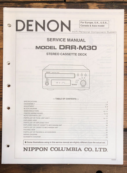 Denon DRR-M30 Cassette  Service Manual *Original*