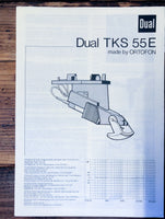 Dual / Ortofon TKS 55E TKS55E Cartridge  Owner / User Manual *Original*