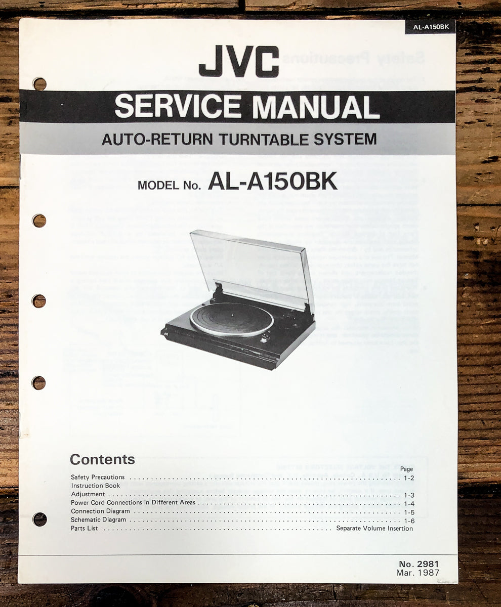 JVC AL-A150 Record Player / Turntable Service Manual *Original*