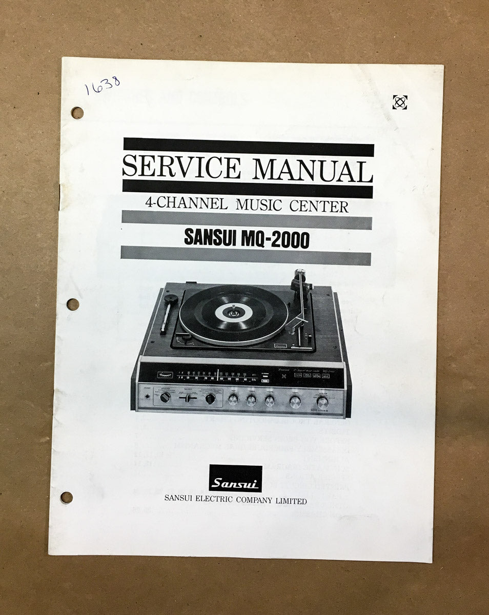 Sansui MQ-2000 Stereo  Service Manual *Original*