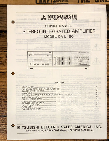 Mitsubishi DA-U160 Amplifier  Service Manual *Original*