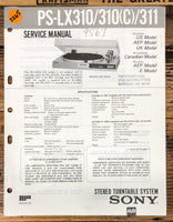 Sony PS-LX310 -LX310C -LX311 Turntable  Service Manual *Original*