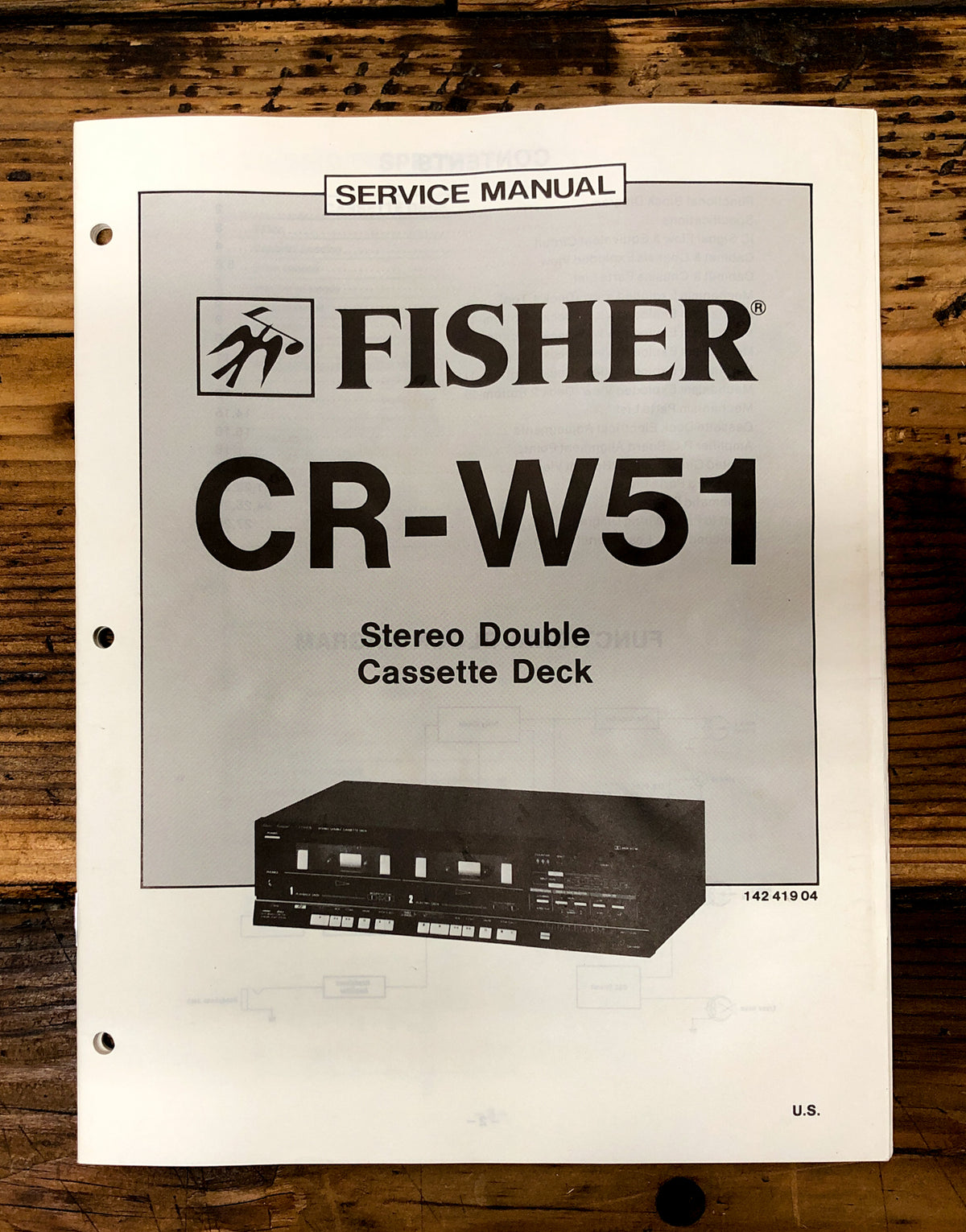Fisher CR-W51 Cassette Deck  Service Manual *Original*