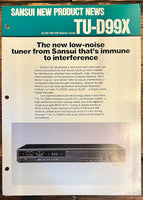 Sansui TU-D99X Tuner Spec Sheet Brochure  *Original*