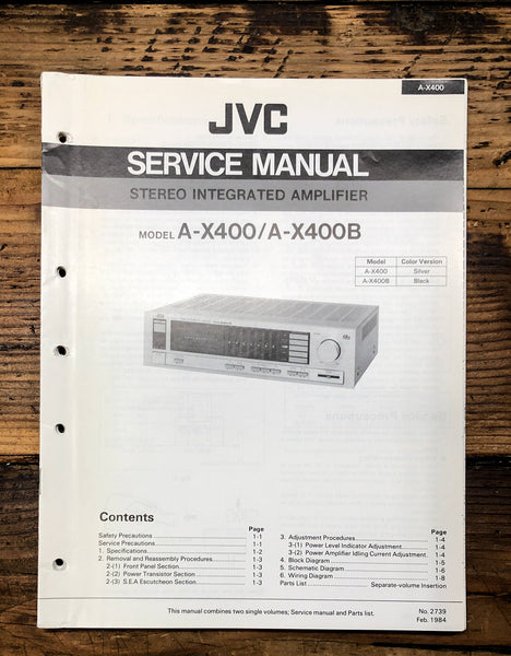 JVC AX-X400 A-X400B Amplifier  Service Manual *Original*