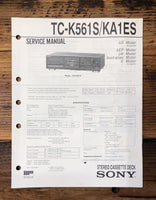 Sony TC-K561S TC-KA1ES Cassette  Service Manual *Original*