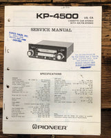 Pioneer KP-4500 Car Cassette Service Manual *Original*