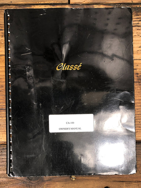 Classe CA-100 Amplifier  Owner / User Manual *Original*