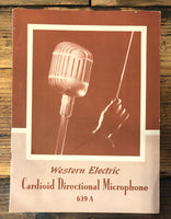 Western Electric Model 639A Cardiod Microphone 1938 11pg Dealer Brochure *Orig*