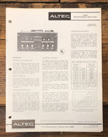 Altec Model 1608A Mixer Amplifier  Owners & Schematic Manual *ORIGINAL* #1