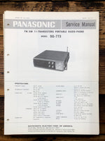 Panasonic SG-773 Record Player / Turntable  Service Manual *Original* #1