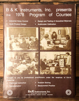 B&K Instruments Progam Courses  3pg Dealer Brochure *Orig*