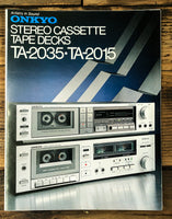 Onkyo TA-2015 TA-2035 Cassette 3 pg Dealer Brochure  *Original*