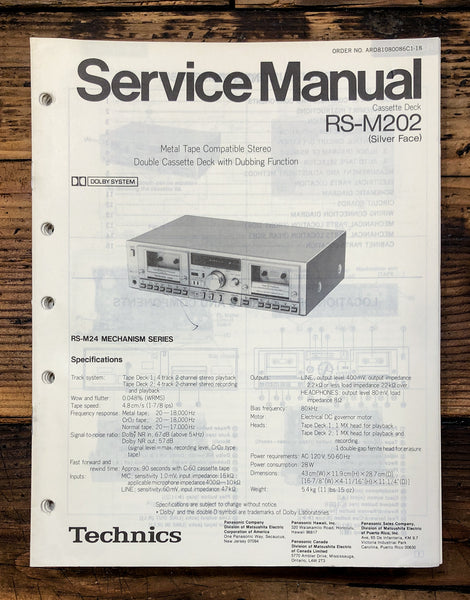 Technics RS-M202 Cassette  Service Manual *Original*