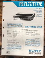 Sony PS-FL77 PS-FL77C Record Player / Turntable Service Manual *Original*