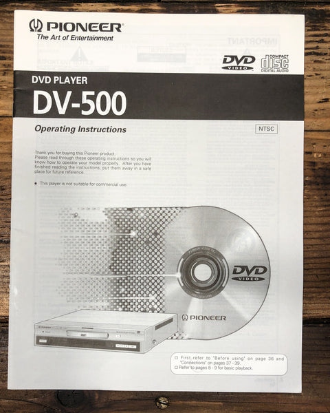 Pioneer DV-500 DVD Player Owners / User Manual *Original*