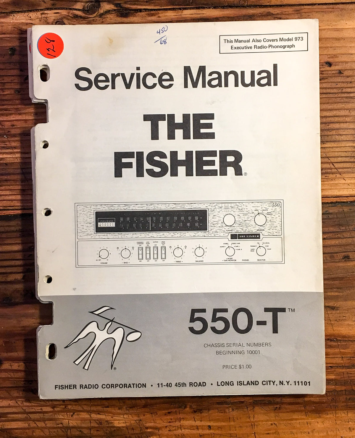 Fisher Model 550-T 550T Receiver  Service Manual *Original*