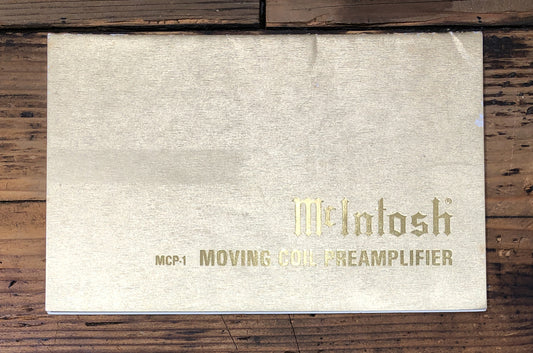 McIntosh MCP-1 MC Preamplifier Owners / User Manual *Original*