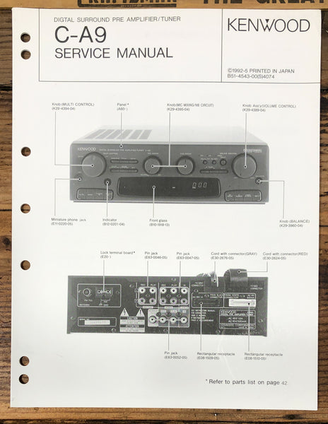 Kenwood C-A9 Preamplifier / Tuner  Service Manual *Original*