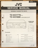 JVC TD-W217 TD-W218 TN BK Cassette Service Manual *Original*