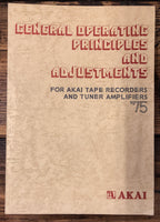 Akai General Operating Principles and Adjustments   Service Manual *Original*