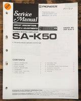 Pioneer SA-K50 Mixing Amplifier  Service Manual *Original*