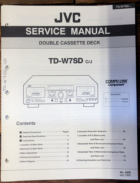 JVC TD-W7 TD-W7SD   Service Manual *Original*