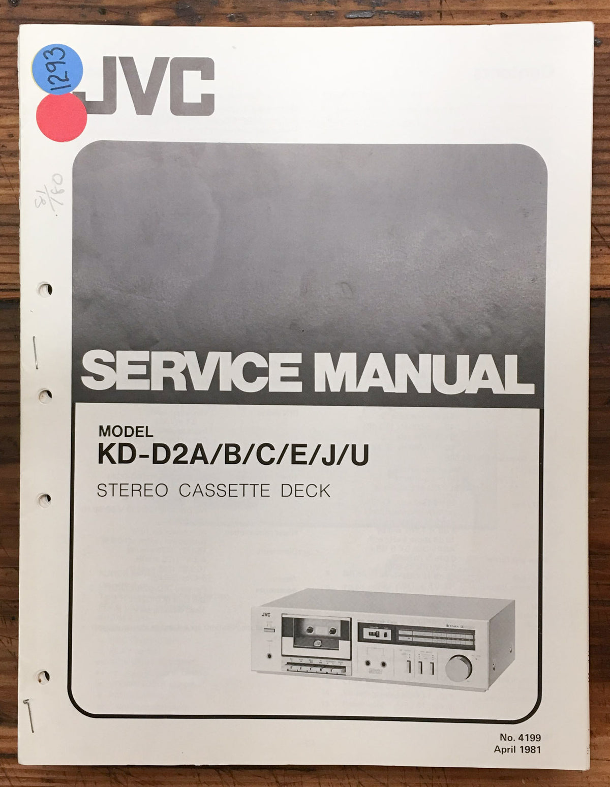 JVC KD-D2 Cassette  Service Manual *Original*
