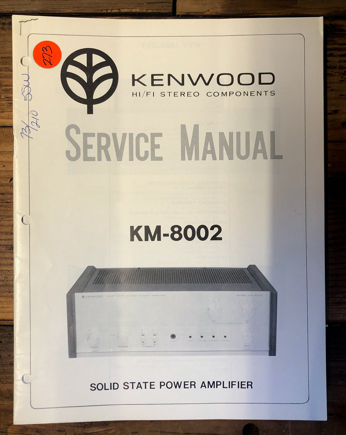 Kenwood KM-8002 Amplifier  Service Manual *Original*