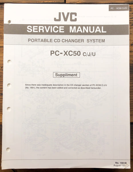 JVC PC-XC50 CD Changer Supp. Service Manual *Original*