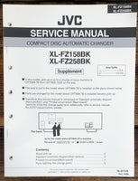 JVC XL-FZ158 XL-FX258 BK CD Player Supp. Service Manual *Original*