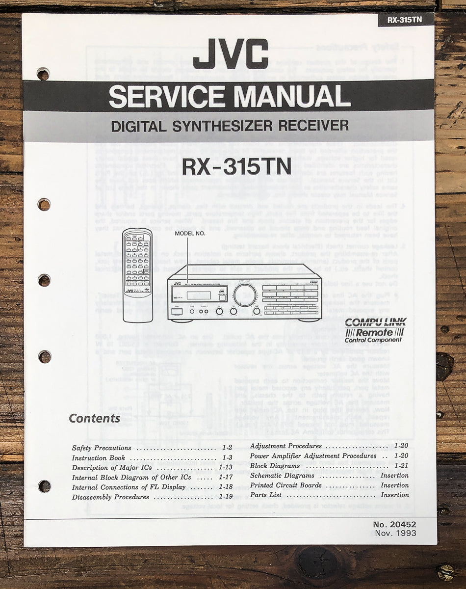 JVC RX-315 Receiver Service Manual *Original*