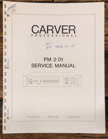 Carver PM 2.0T Amplifier  Service Manual *Original*