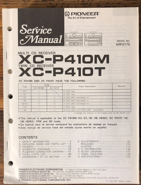 Pioneer XC-P410M XC-P410T Stereo  Service Manual *Original*