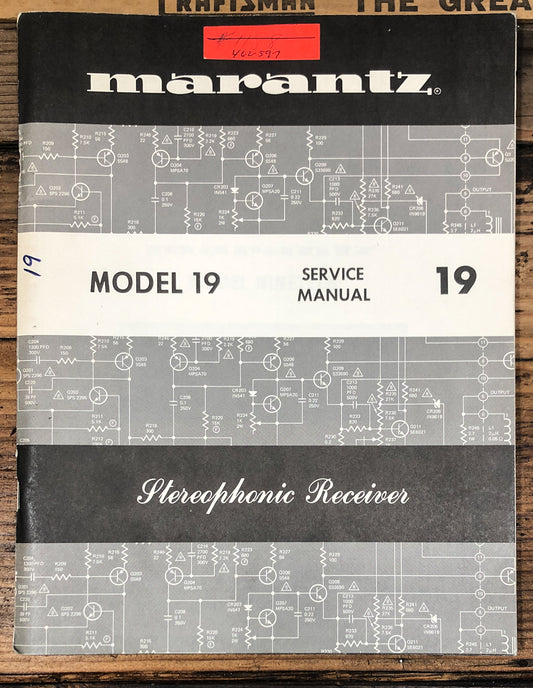 Marantz Model 19 Receiver  Service Manual *Original* #2