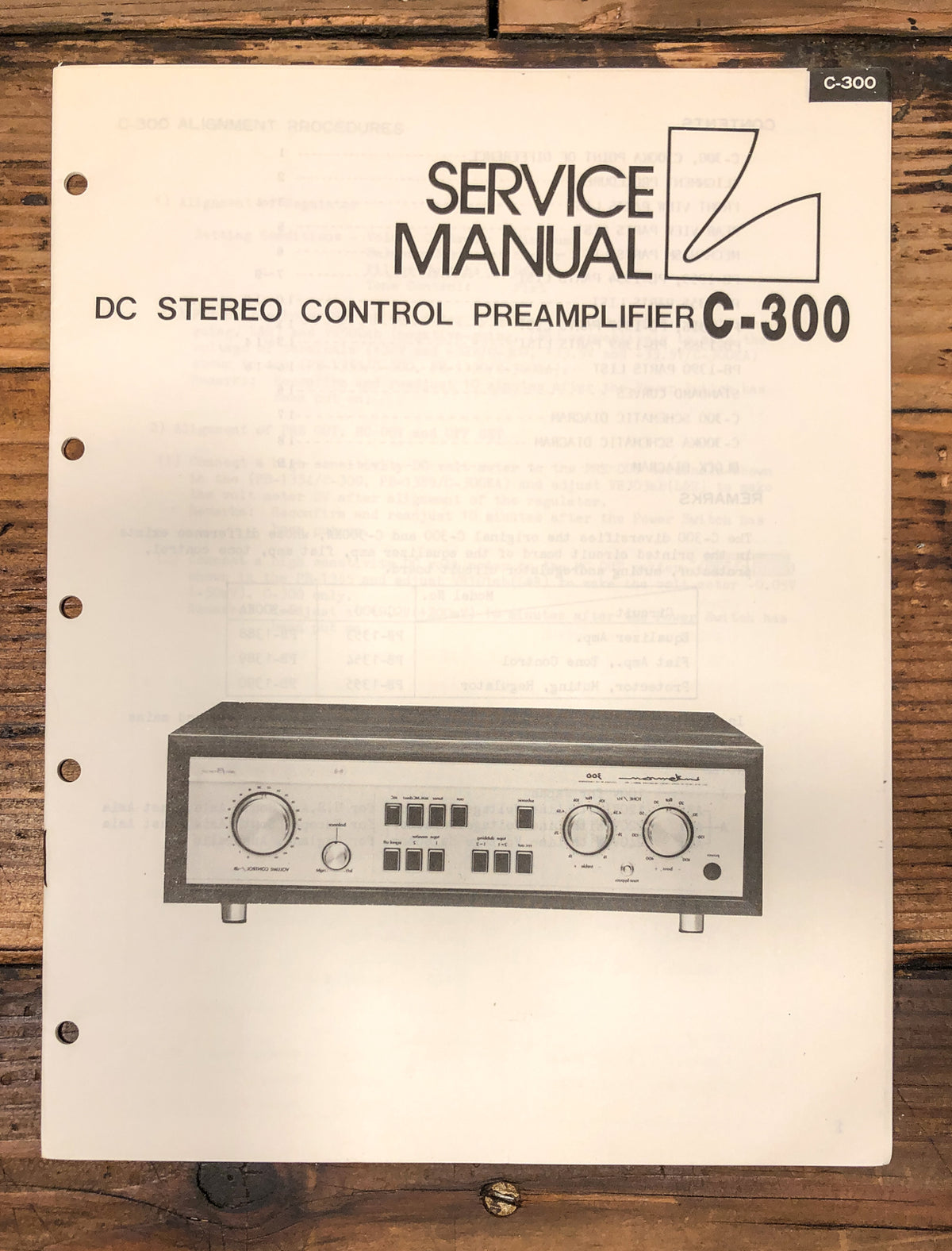 Luxman C-300 Preamp / Preamplifier Service Manual *Original*