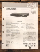 Sony CDP-70 CD Player  Service Manual *Original*