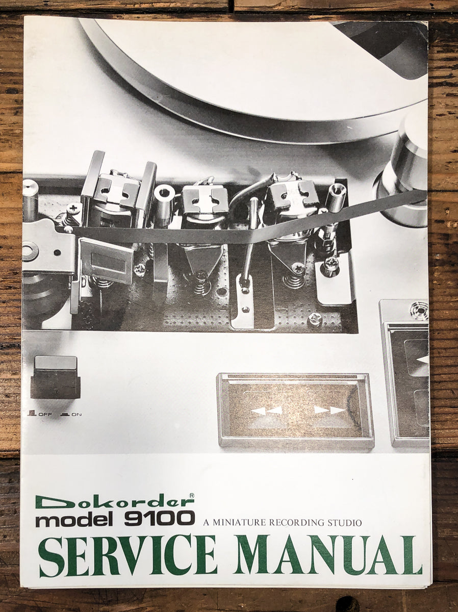 Dokorder Model 9100 Reel to Reel Service Manual *Original*