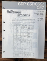 Sony CDP-C5F CDP-C5S CDP-C57 CD Player Supp. Service Manual *Original*