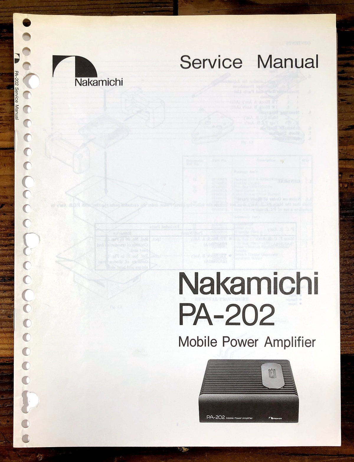 Nakamichi PA-202 Mobile Power Amplifier Service Manual *Original*