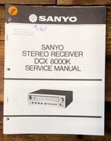 Sanyo DCX-8000K DCX 8000K Receiver  Service Manual *Original*