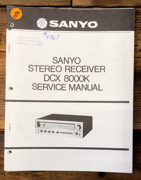 Sanyo DCX-8000K DCX 8000K Receiver  Service Manual *Original*