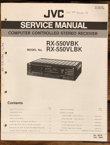 JVC RX-550  VBK VLBK Receiver  Service Manual *Original*