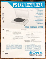 Sony PS-LX2 -LX2C -LX2A Record Player / Turntable  Service Manual *Original*