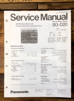 Panasonic SG-D20 Stereo  Service Manual *Original*