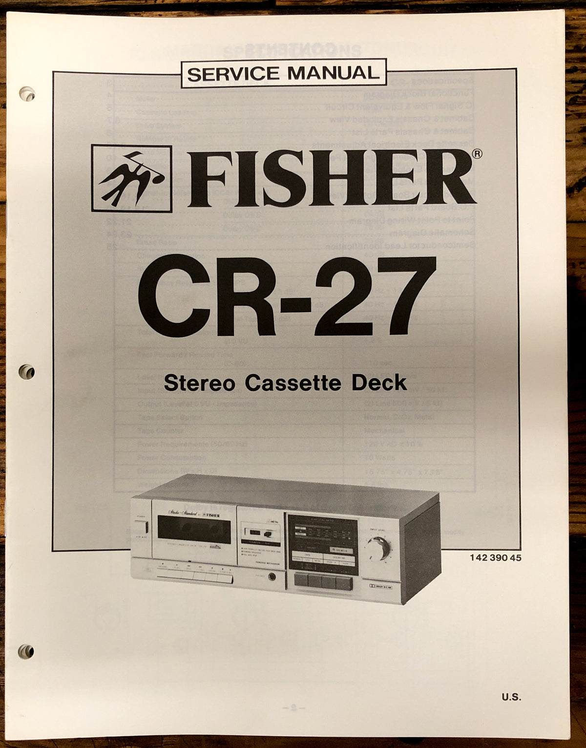 Fisher CR-27 Cassette Deck  Service Manual *Original*